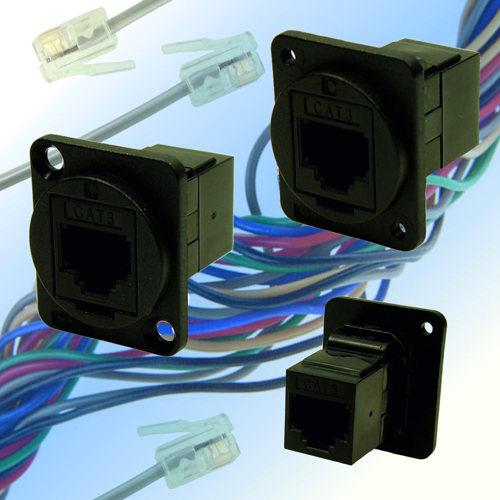 Widely Used CAT3 RJ11 and RJ14 Connectors available in Panel Mount form from Cliff Electronics growing FeedThrough range